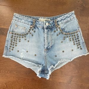 Topshop Studded Mini Shorts